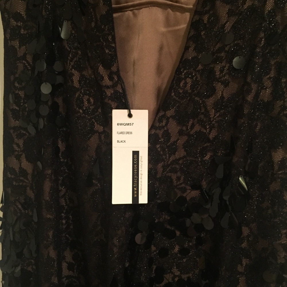 SOLD Tracy Reese Metallic Lace Midi Dress - Picture 6 of 6